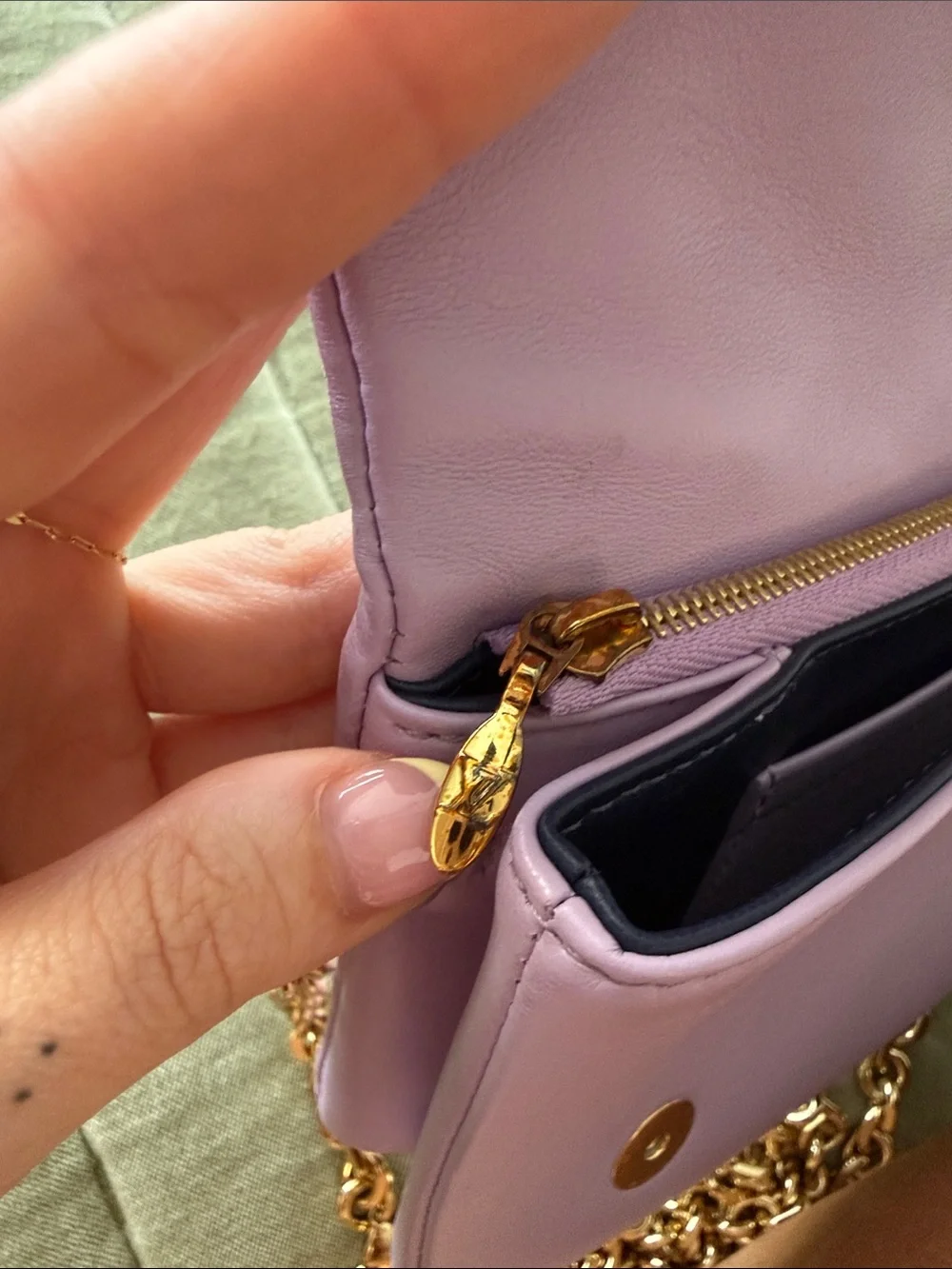 Louis Vuitton Lilac Monogram Coussin Pochette Lambskin Bag with Gold Hardware